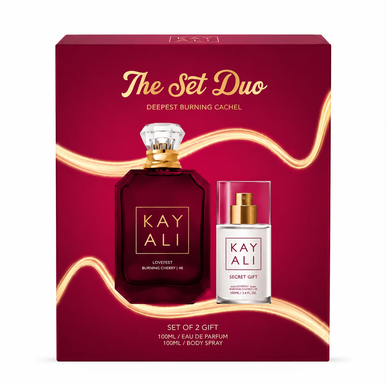 طقم كايالي لوف فيست برنينج شيري – Kayali Lovefest Burning Cherry Duo Set