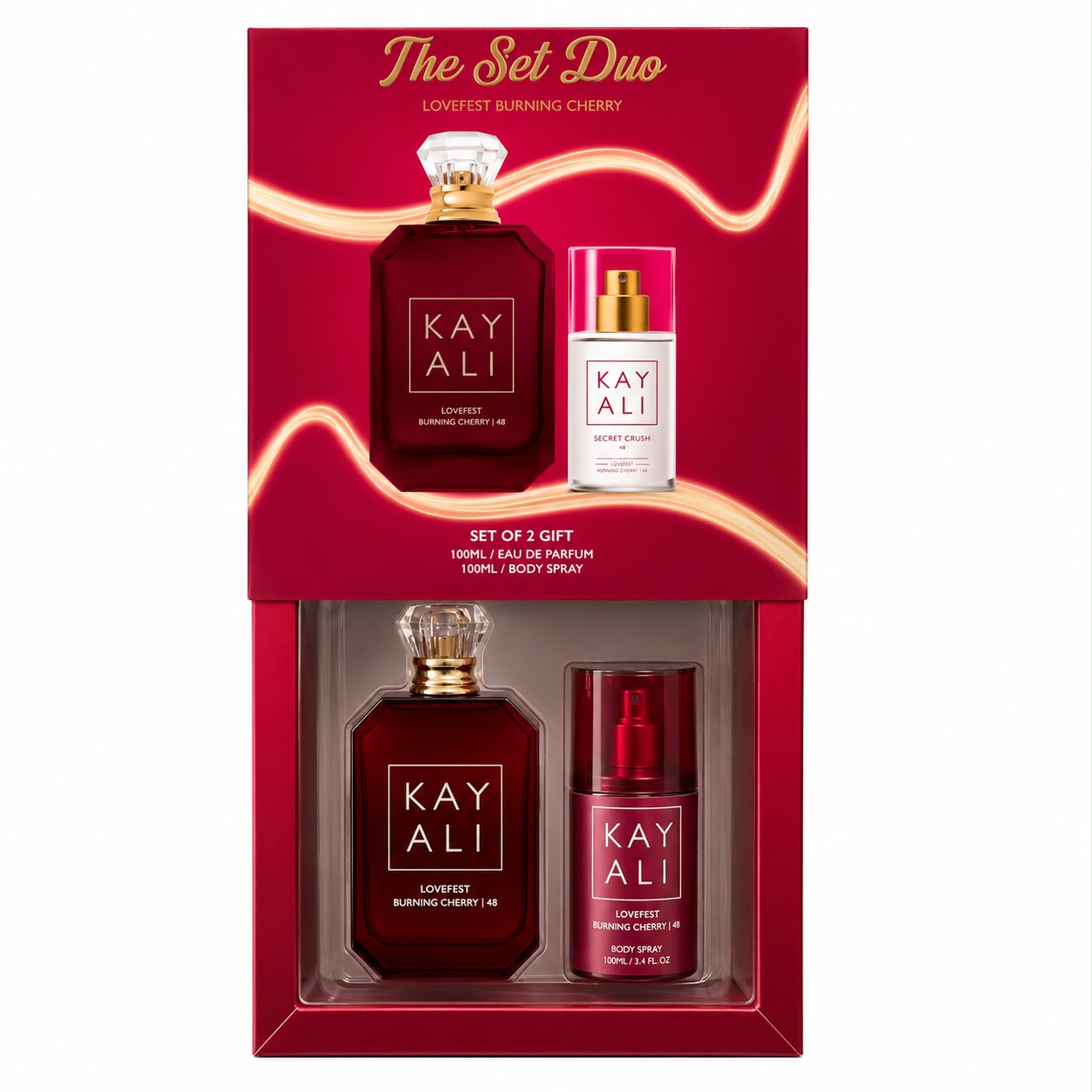 طقم كايالي لوف فيست برنينج شيري – Kayali Lovefest Burning Cherry Duo Set